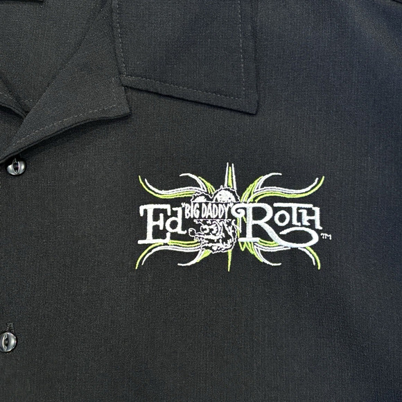 Vintage Y2K Big Daddy Ed Roth Embroidered Rat Fink Button Down XL 54" USA Made - Picture 3 of 14